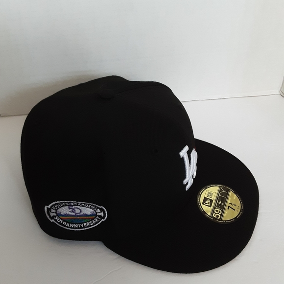 NEW ERA 59fifty Dodgers Stadium 50th Anniversary Patch LGBT Pride Flag hat New - Picture 4 of 7